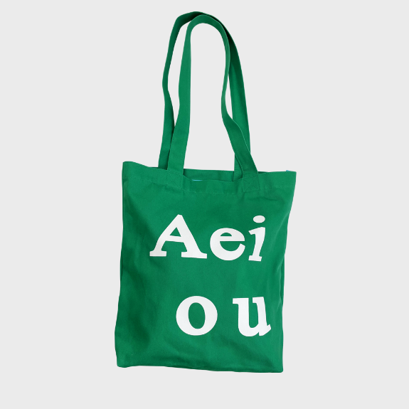 [BONBON] Aeiou Logo Bag (Cotton100%) Summer Green