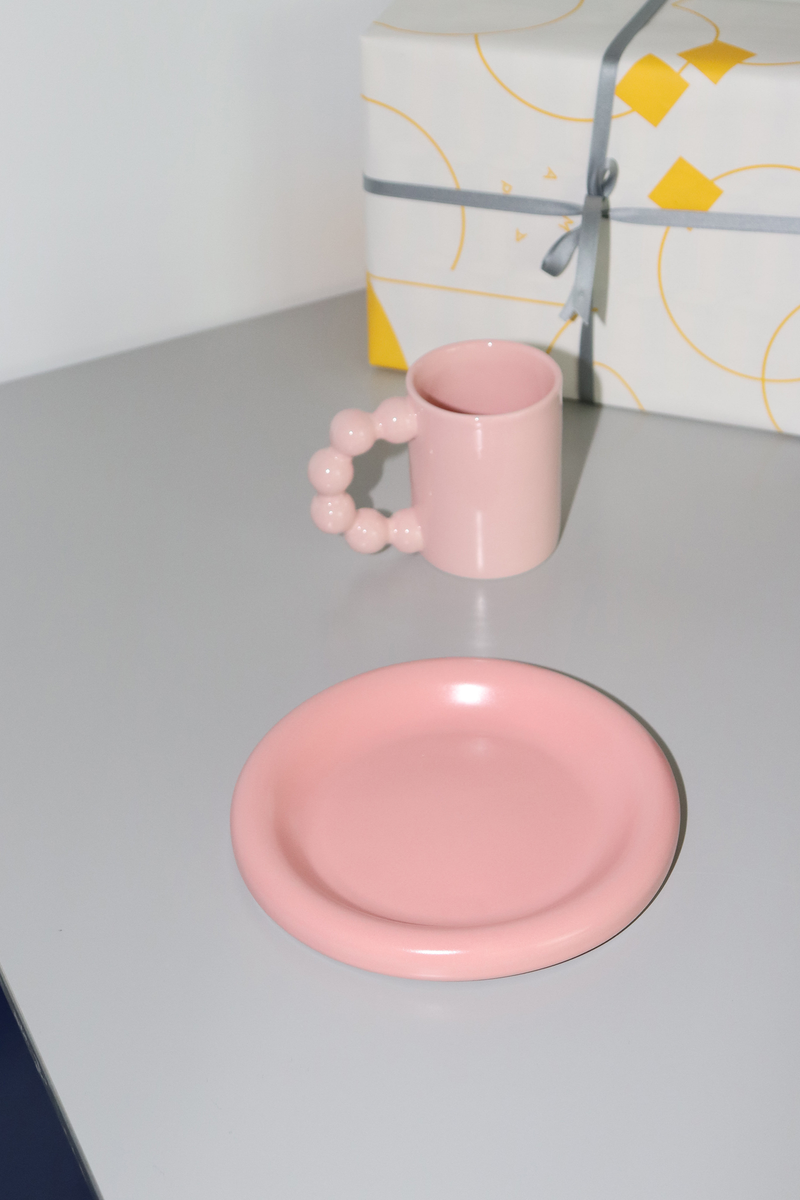 [MAEIRE] ARCH MUG(pink)/RING PLATE(pink) SET