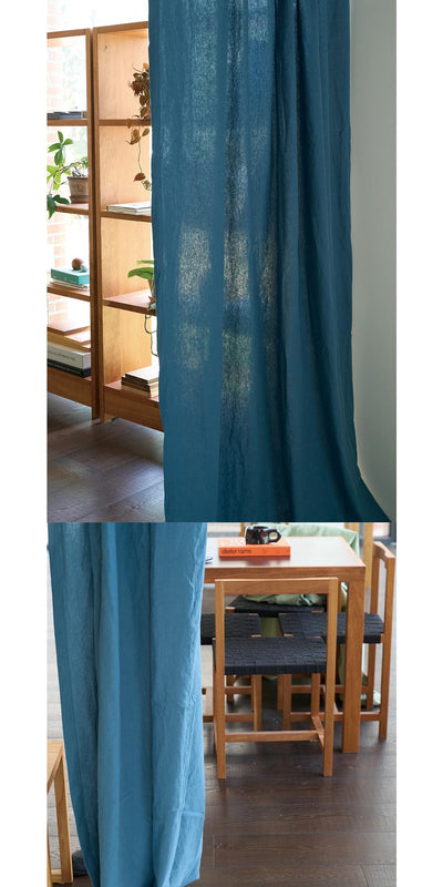 Deep Blue Linen Curtain