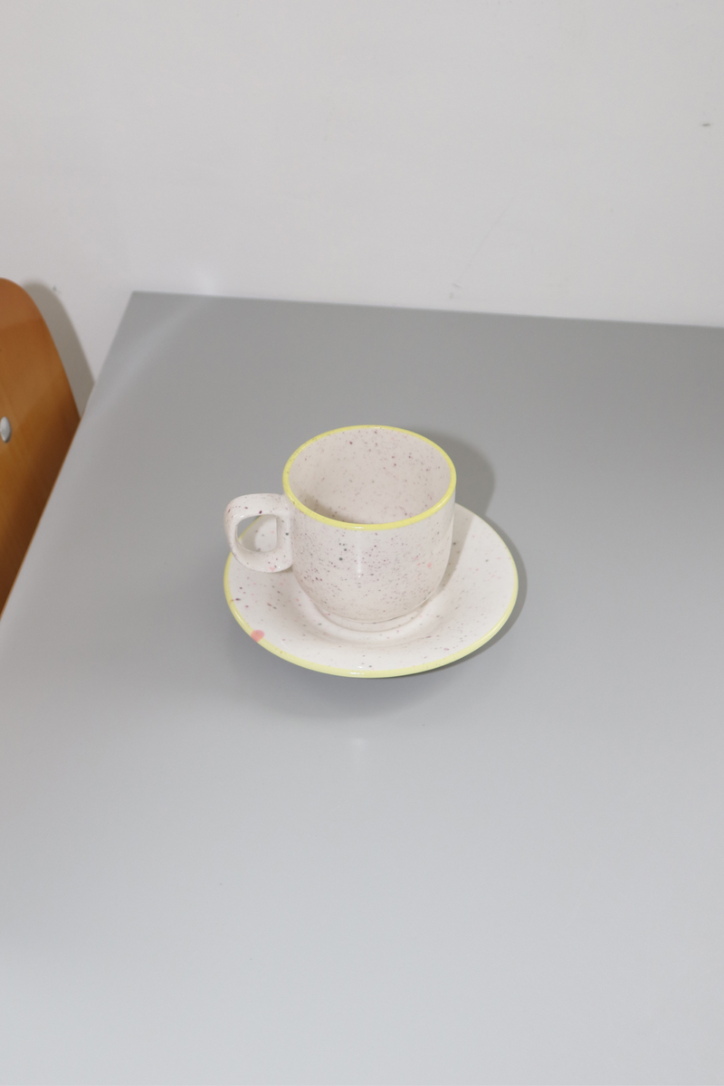 Yellow Line Mug&saucer Set