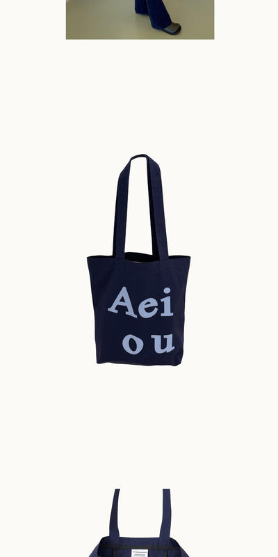 [ROOM 618] Aeiou Logo Bag (Cotton 100%) Deep Blue