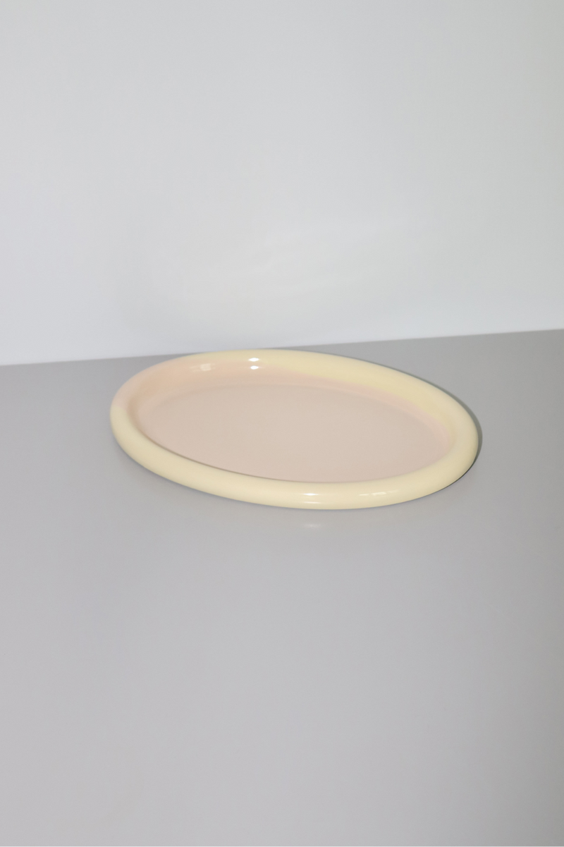 RING OVAL PLATE (YELLOW/BEIGE)