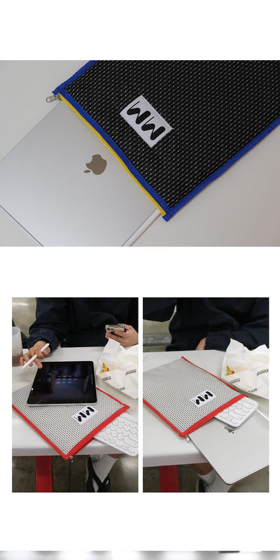 Fluffy Shield For iPad Pouch Lemon&amp;Skyblue
