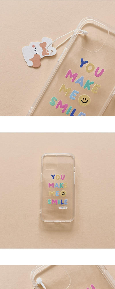 Smile lettering smartphone case