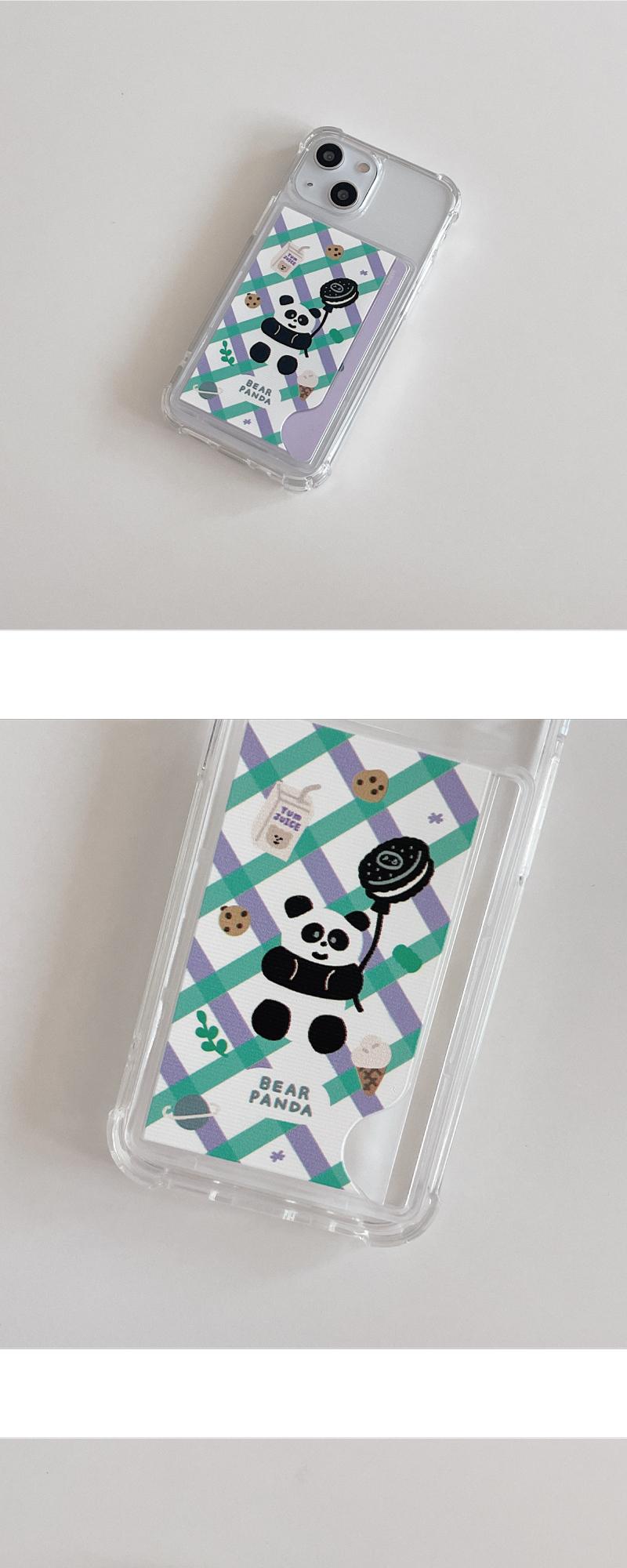 Bear Panda card storage type smartphone case