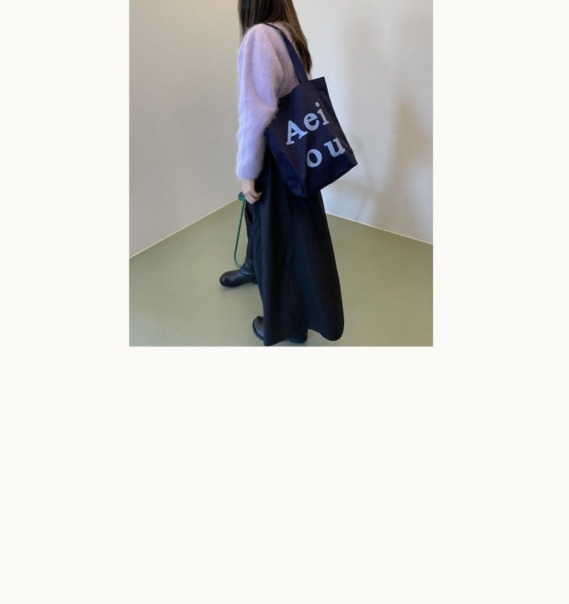 [ROOM 618] Aeiou Logo Bag (Cotton 100%) Deep Blue