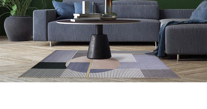 Unique stripe half rug