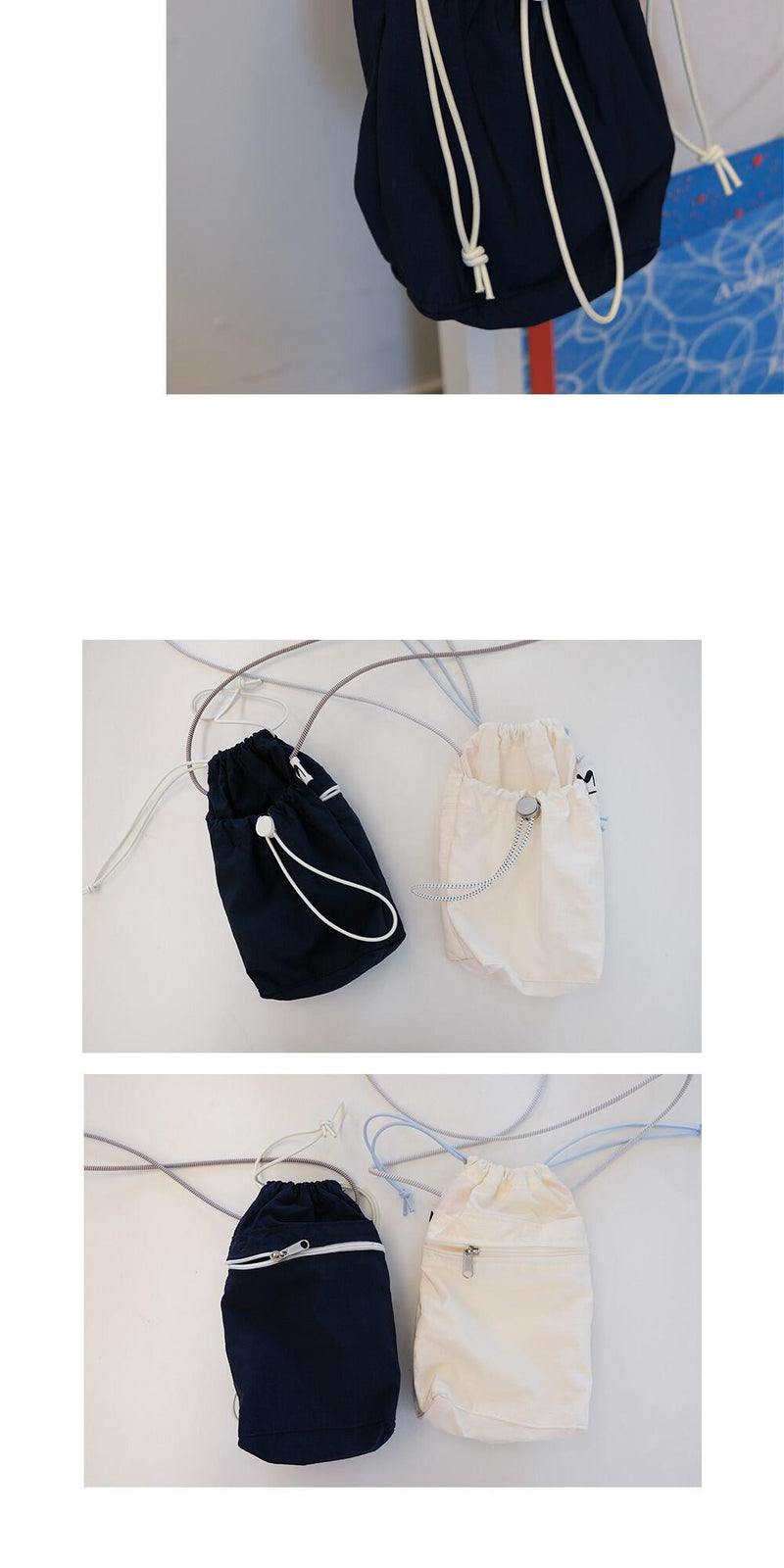 [HODU3"] 3Pockets Mini Bag - Navy