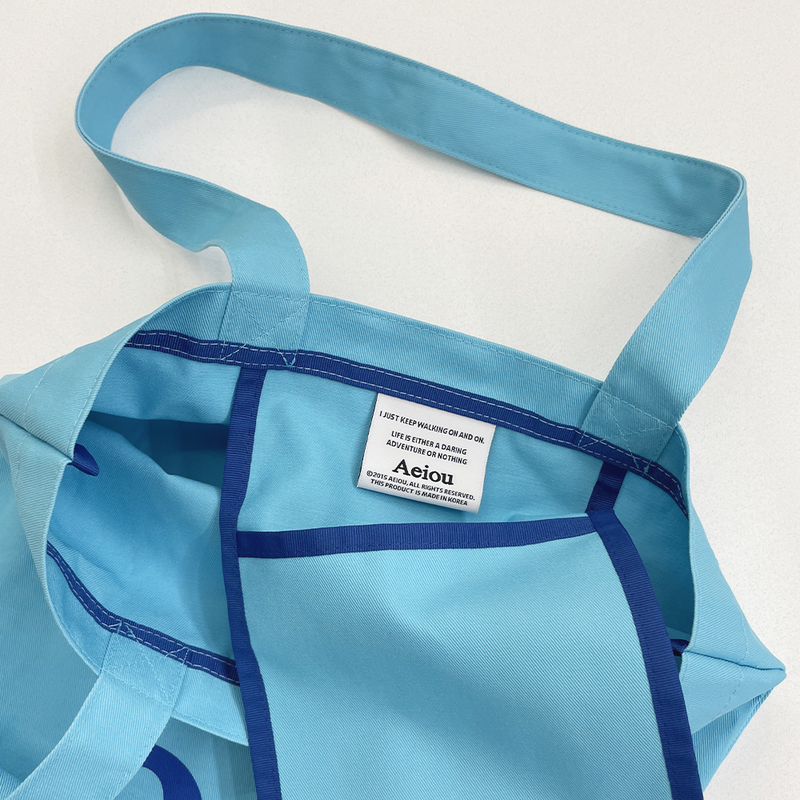 Aeiou Logo Bag (100% Cotton) Okinawa Blue