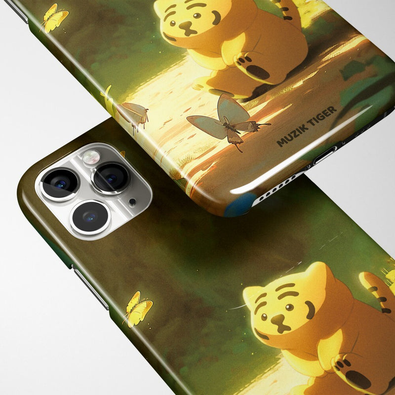 Ddoongrang Forest Butterfly and Fat Tiger iPhone Case