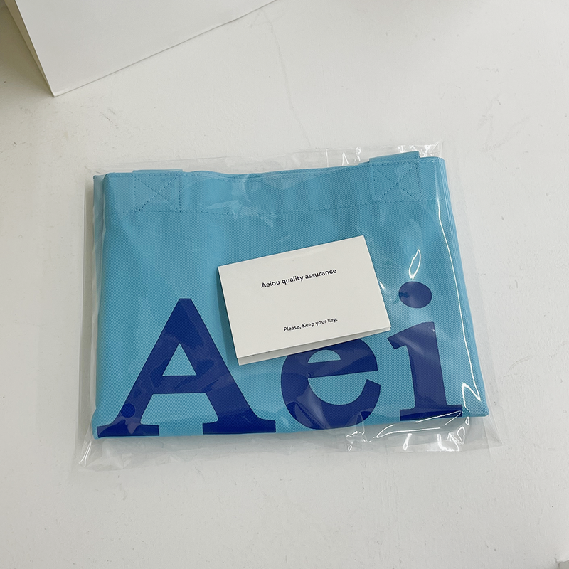 Aeiou Logo Bag (100% Cotton) Okinawa Blue