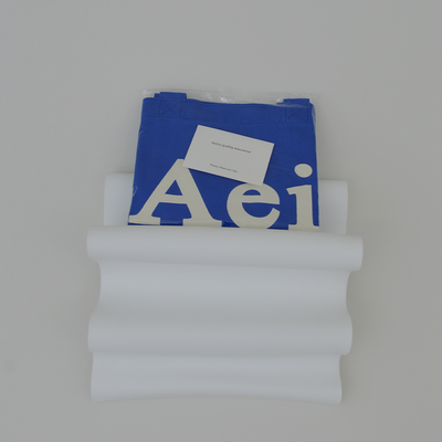 [YUNS] Aeiou Logo Bag (Cotton100%) Summer Blue