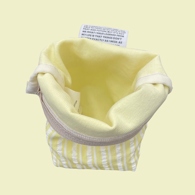 Aeiou Basic Pouch (M Size) Bedding Yellow Stripe