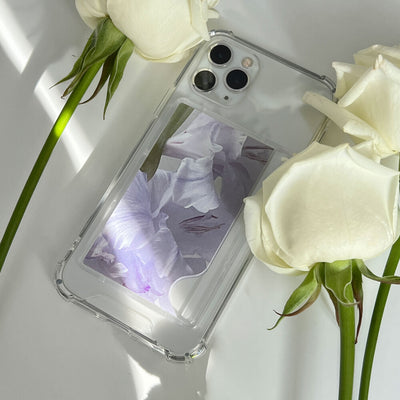 Card storage smartphone case Purple Flower