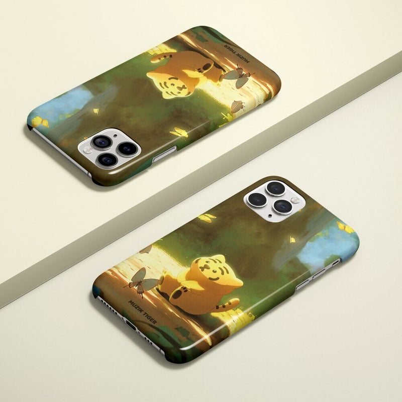 Ddoongrang Forest Butterfly and Fat Tiger iPhone Case