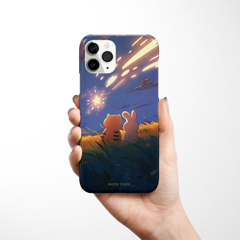 Ddoongrang Forest Fat Tiger and Shooting Star iPhone Case