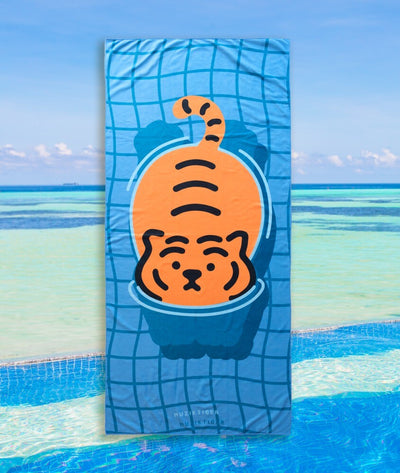 Swimming Tiger beach towel 2 types 