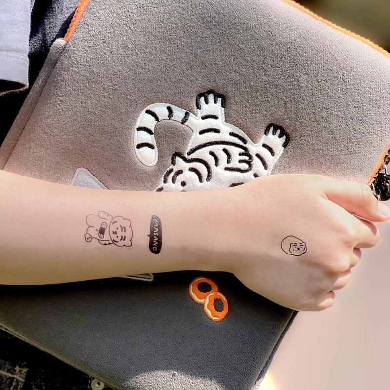 Fat tiger tattoo sticker 4 types