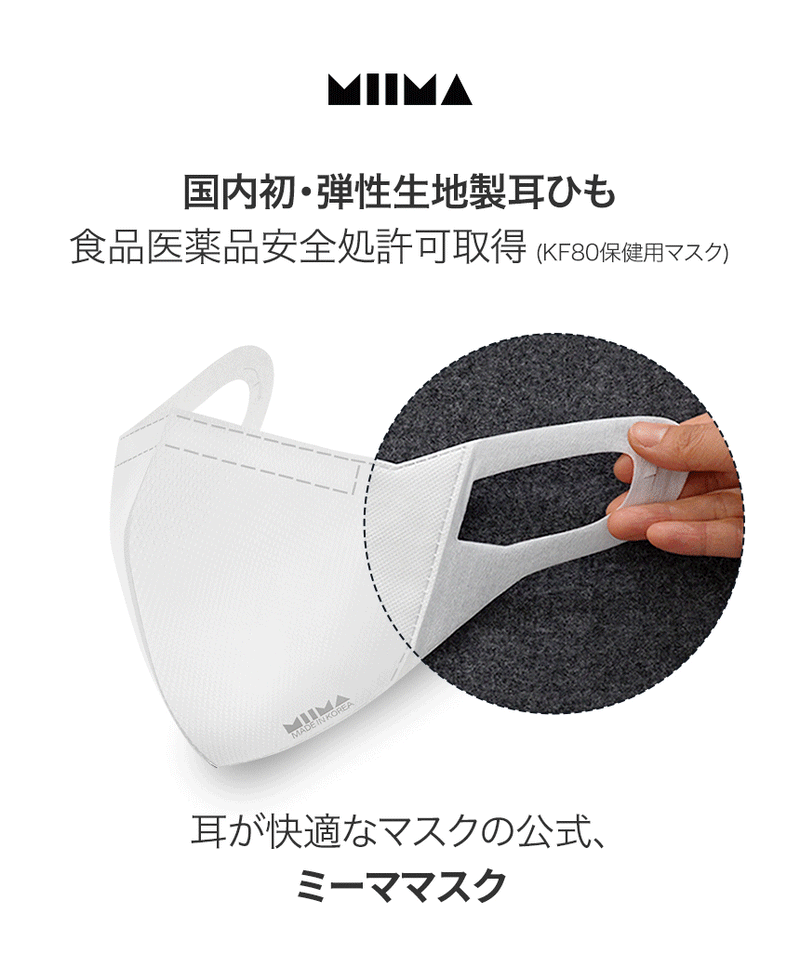 KF80 Mima Mask White M size 30 pieces set