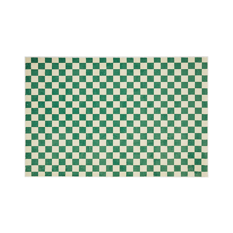 Moroccan Green Checkerboard インテリアラグ