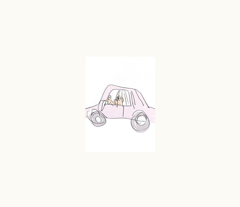 Pink Car Girl ポストカード 1ea