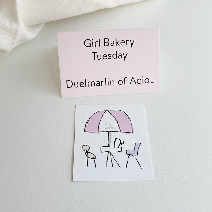 Girl Bakery sticker/Tuesday set of 6