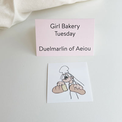Girl Bakery sticker/Tuesday set of 6