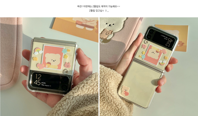 Kuri Bear sticker/deco smartphone case 4 types