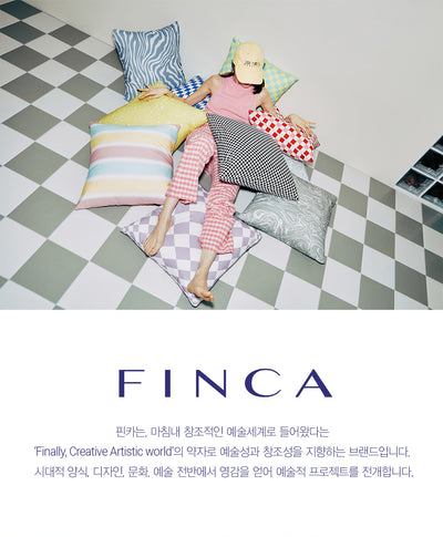 FINCA Twiggy Mint Checkerboardクッションカバー 50x50