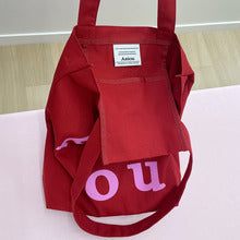 Aeiou Logo Bag (100% Cotton) Tomato Pink