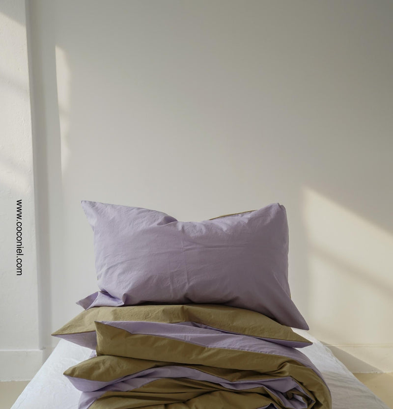 Purple Khaki Pillow Cover
