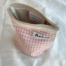 Basic Pouch (M size) Cherry Blossom Check