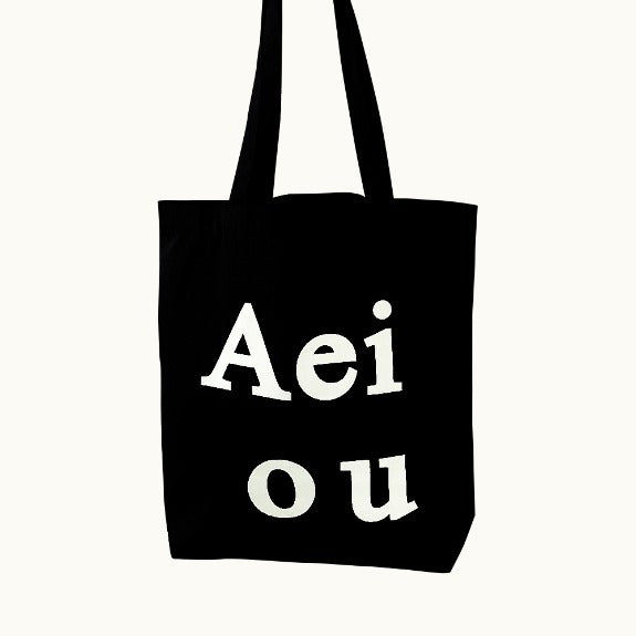 [ROOM 618] Aeiou Logo Bag (Cotton 100%) Black