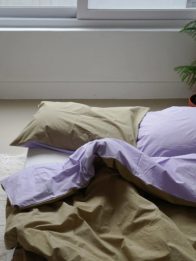 Purple Khaki Pillow Cover