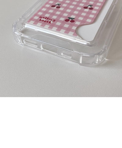 Pink Cherry Pattern Card Jerry Case