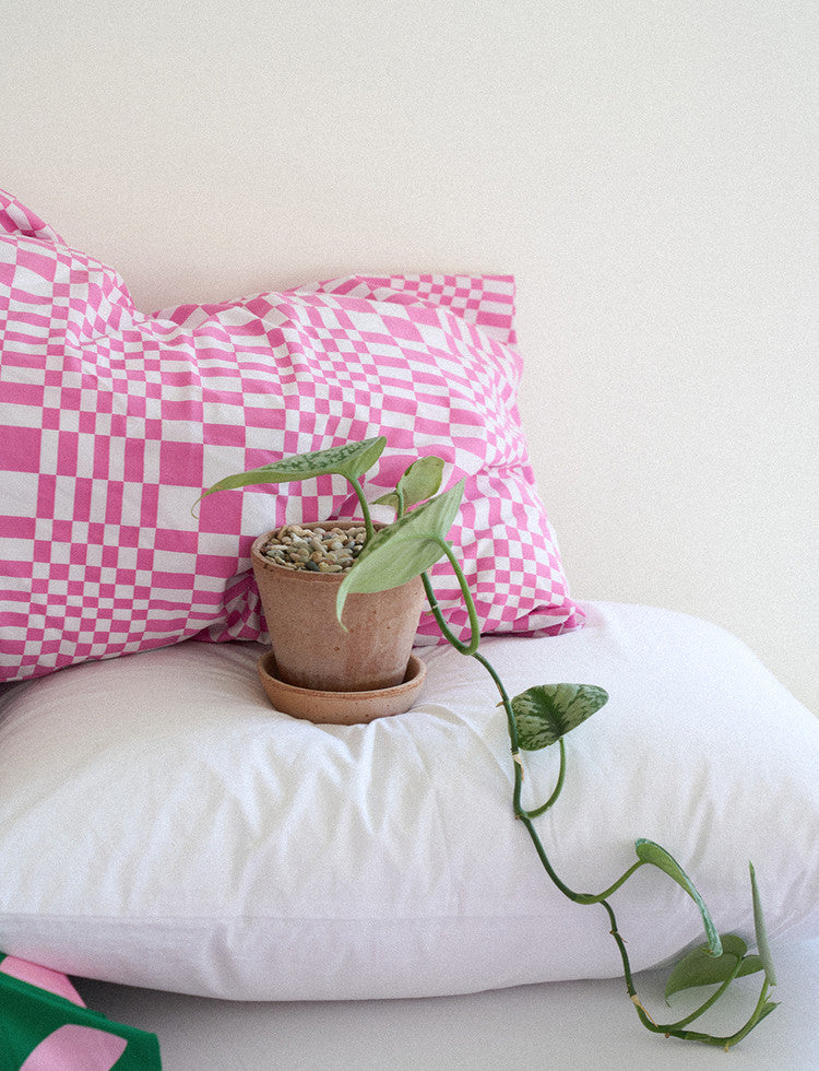 Pink Moire Pillow Cover