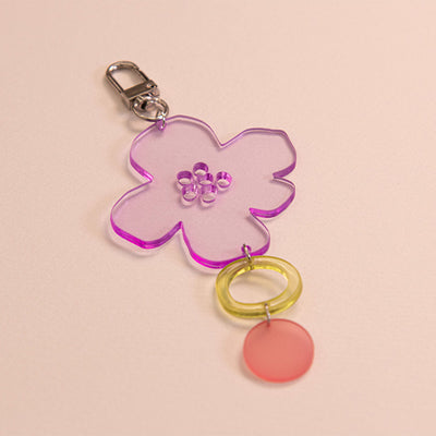 Violet Flower - acrylic sun keyring