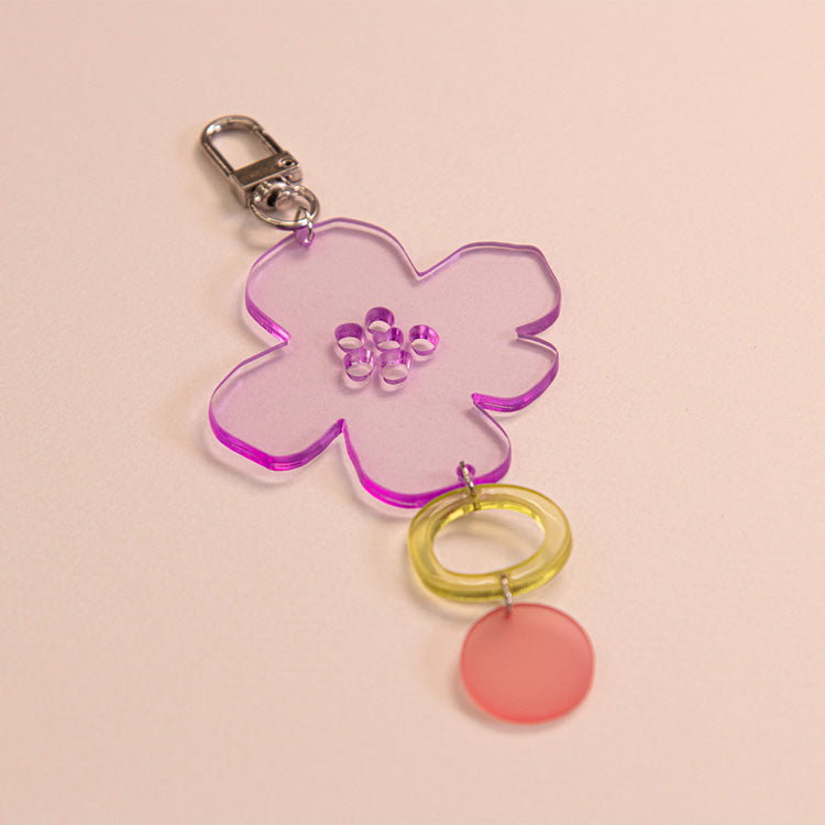 Violet Flower - acrylic sun keyring