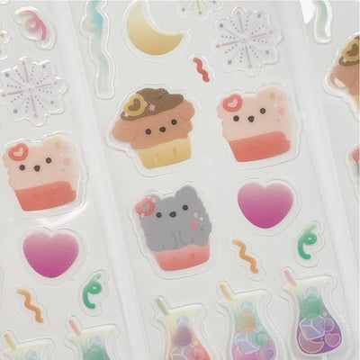 jelly cupcake party stickers