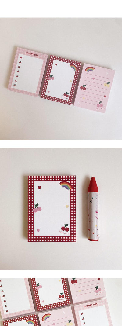[HOLIDAY TIME] gingham cherrybow memo pad