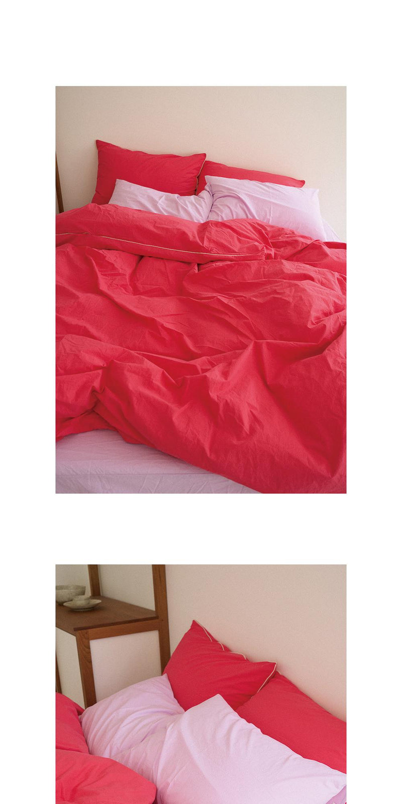 Vivid Pink Piping Line Pillow Cover
