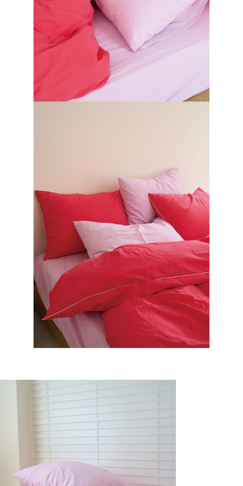 Vivid Pink Piping Line Pillow Cover