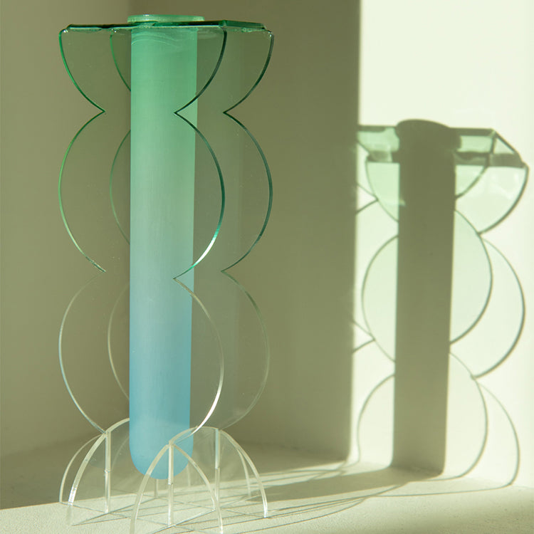 rounded M - acrylic vase
