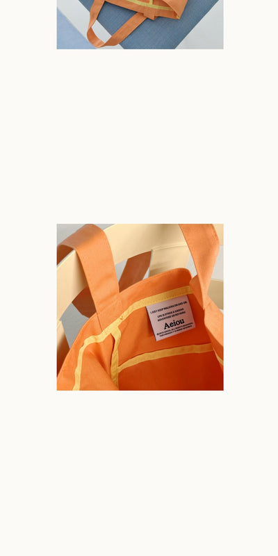 [MINUE] Aeiou Logo Bag (Cotton100%) Papaya