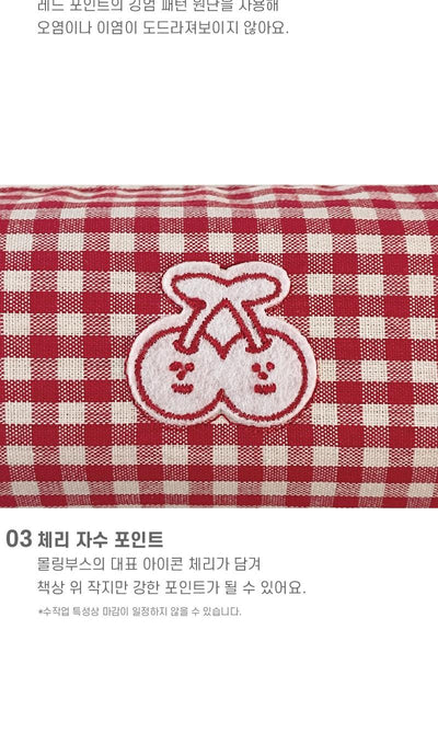 [HOLIDAY TIME] Gingham cherry pencil pouch