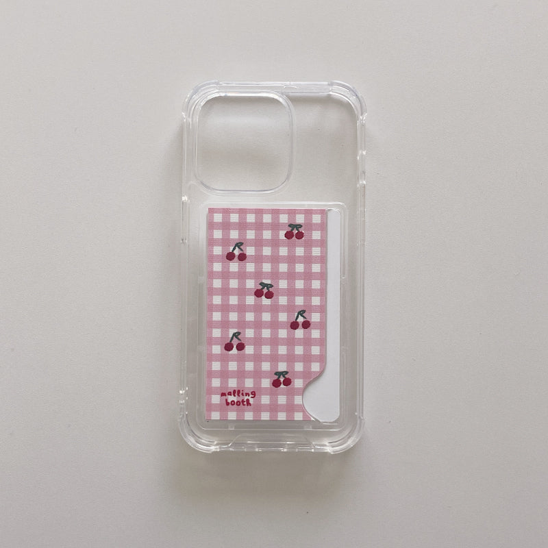 Pink Cherry Pattern Card Jerry Case
