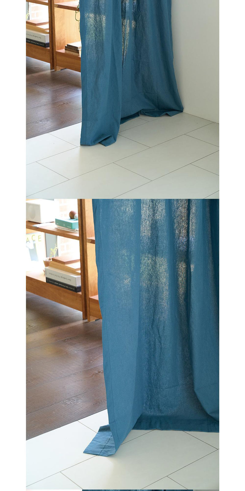 Deep Blue Linen Curtain