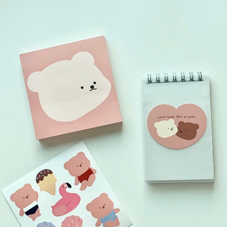 pink big bear memo pad