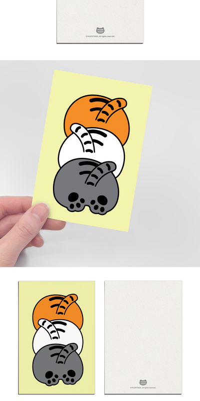 three tigers dumpling postcard