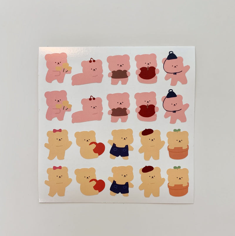Pink Bear &amp; Yellow Bear Sticker